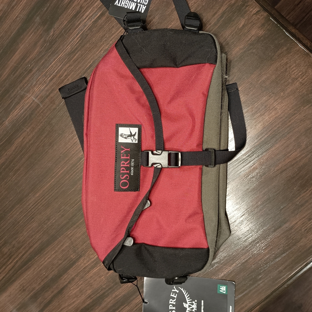 OSPREY Red and Black Messenger Bag